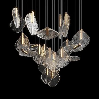 Αγορά Εκτός προτύπου Custom Whole House Chandelier Glass Disc Metal Art Piece Lights Ηλεκτρονικά φώτα online manufacture