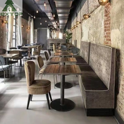 Καλή τιμή Ολόκληρες καθορισμένες ξύλινες έδρες καναπέδων θαλάμων γωνιών μορφής Λ δέρματος υφάσματος επίπλων εστιατορίων ξενοδοχείων on-line