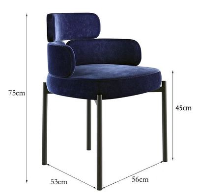 Ελαφριά Armrest βελούδου τέχνης μετάλλων επίπλων εστιατορίων ξενοδοχείων πολυτέλειας δημιουργική να δειπνήσει έδρα