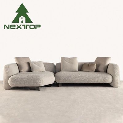 Σύγχρονος καναπές Cream Στυλ Casual Lobby Υποδοχή Καναπέ Σετ Βαμβάκι