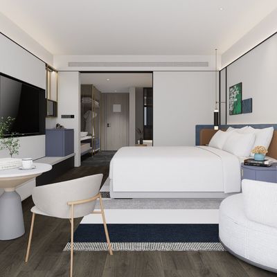 Προσαρμοσμένο Walnut Wood Φινίρισμα Ξενοδοχείο Επιπλήγματα υπνοδωματίου King Διαμόρφωση δωματίου επισκεπτών πλήρες σετ